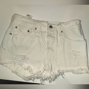 Levi’s 501 Original White Denim Cutoff Shorts | High Rise | W26 ✨🤍✨